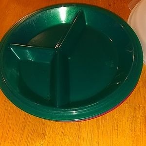 Set 4 pcs plates with plastic division 8"